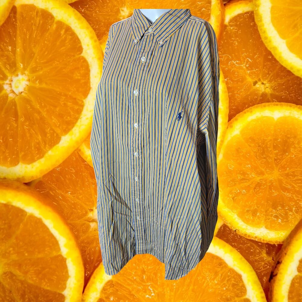 Ralph Lauren Men's Classic Fit Striped Long Sleeve Button-Up Shirt Size XLT